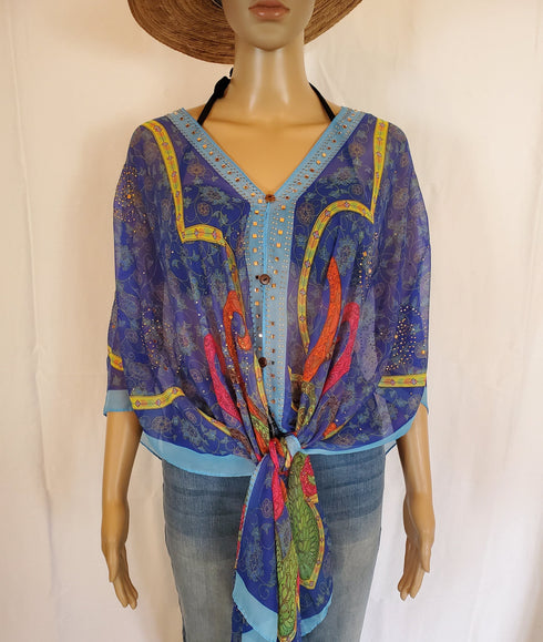 Kimono Cover Up With Stones Versatile 7 Way Boho Wrap Sheer Kimono Duster Dressy Summer Shawl Beach Cover Up