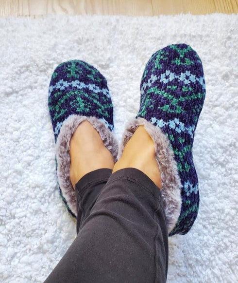 Women's Ultra Soft Comfy Slippers, Snuggle Feet Warm Non Skid Chenille Slipper Socks