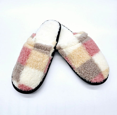 Comfy Cozy Sherpa Lined Hard Sole Women's Closed-Toe Warm House Slippers