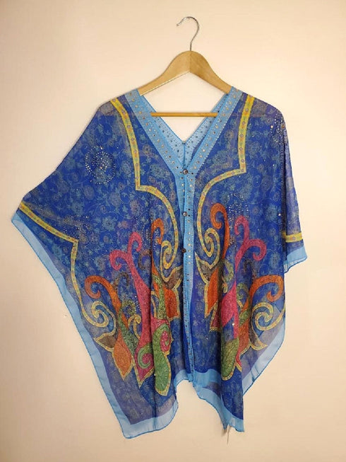 Kimono Cover Up With Stones Versatile 7 Way Boho Wrap Sheer Kimono Duster Dressy Summer Shawl Beach Cover Up