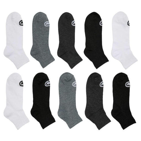 Men's 10 Pairs Quarter Ankle Athletic Socks: Solid Sneaker Sport by Ecko Unltd.