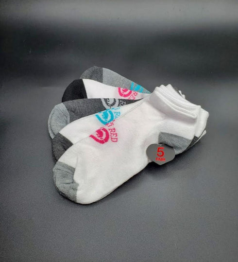 Women's 5 Pair Assorted No Show Athletic Socks | Ecko Red