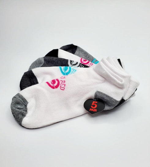 Women's 5 Pair Assorted No Show Athletic Socks | Ecko Red