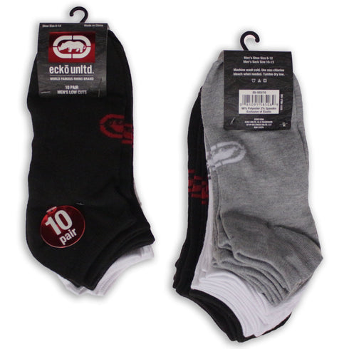 Men's Low Cut Athletic Socks: Soft Flatknit No Show Sport Socks by Ecko Unltd.