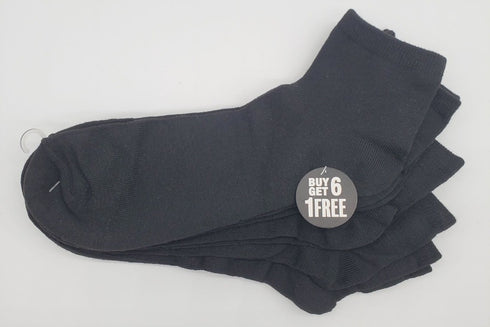 Men's 7 Pairs Black Quarter Socks: Moisture-Wicking Comfor by Everlast