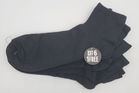 Men's 7 Pairs Black Quarter Socks: Moisture-Wicking Comfor by Everlast