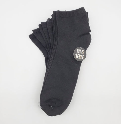Men's 7 Pairs Black Quarter Socks: Moisture-Wicking Comfor by Everlast