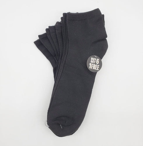 Men's 7 Pairs Black Quarter Socks: Moisture-Wicking Comfor by Everlast