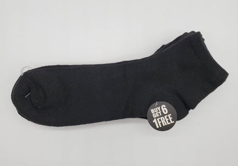 Men's 7 Pairs Black Quarter Socks: Moisture-Wicking Comfor by Everlast