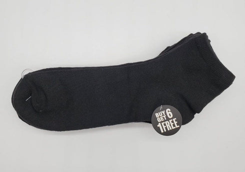 Men's 7 Pairs Black Quarter Socks: Moisture-Wicking Comfor by Everlast