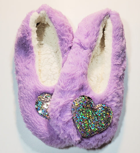Sequin Faux Fur Sherpa Slippers 🌟 | Snuggle Feet Festive Socks