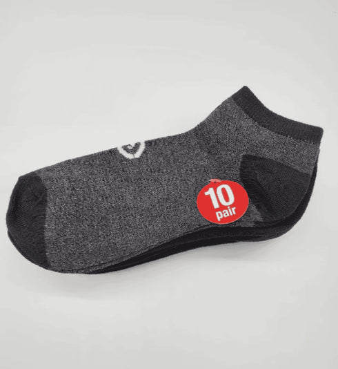 Men's 10PK Lowcut Athletic Socks: 5 Black & 5 Marl by Ecko Unltd