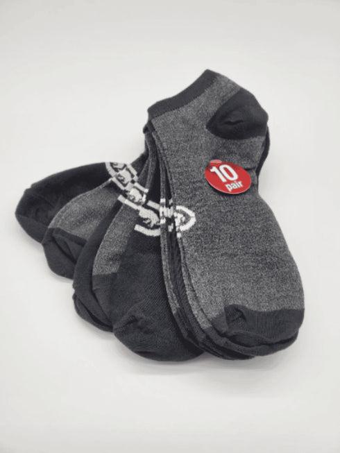 Men's 10PK Lowcut Athletic Socks: 5 Black & 5 Marl by Ecko Unltd