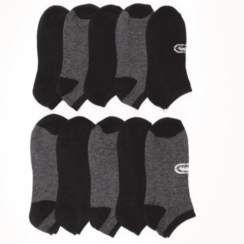 Men's 10PK Lowcut Athletic Socks: 5 Black & 5 Marl by Ecko Unltd