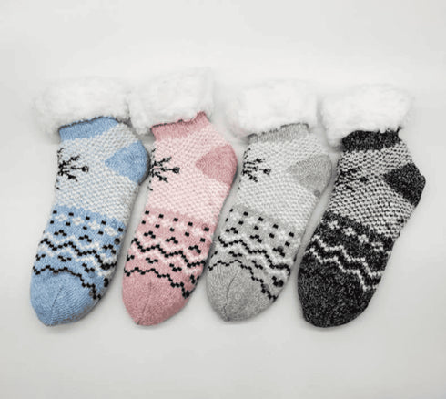 Cozy Sherpa Fleece-Lined Slipper Socks for Women 🧦❄️