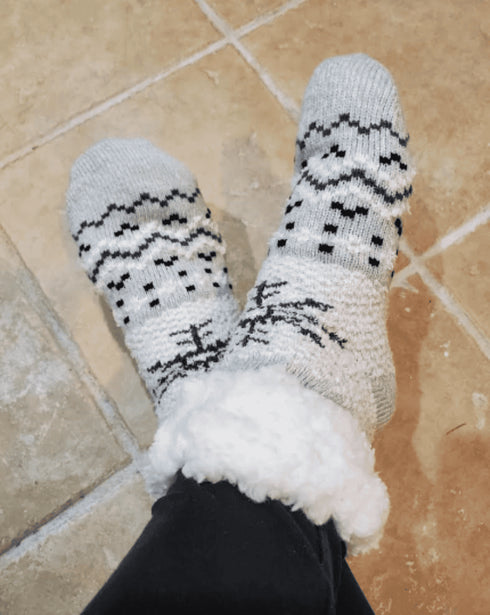 Cozy Sherpa Fleece-Lined Slipper Socks for Women 🧦❄️